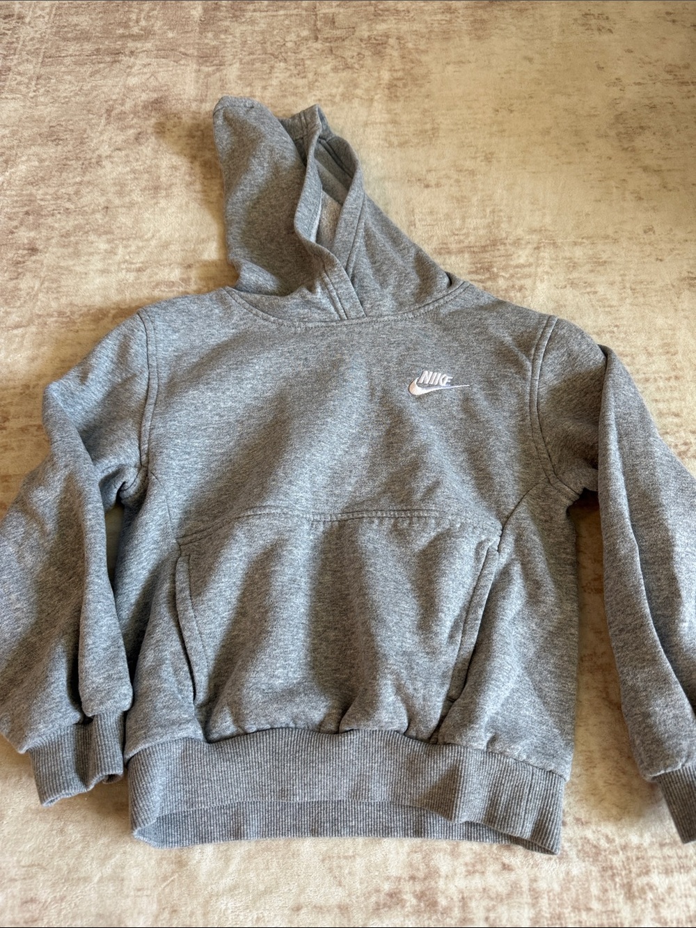 Nike Gray Pullover Hoodie with White Swoosh